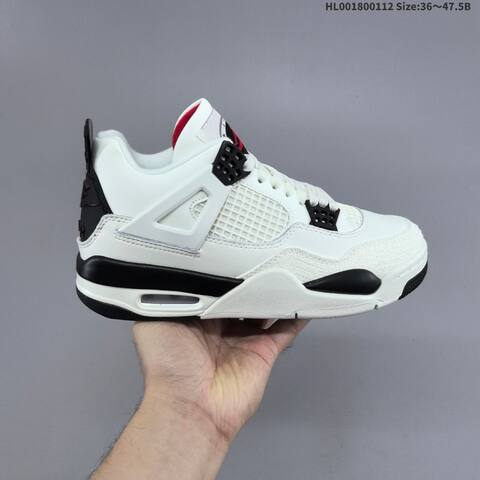 Jordan Air Jordan 4 Retro White Black Red 36 47 5 Basketball - Unisex (BS-67001)