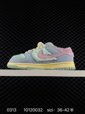 Nike SB Dunk Low Pro Pastel Blue Green Pink With Yellow Laces 36-42 5 Skate - Unisex (BS-72661)