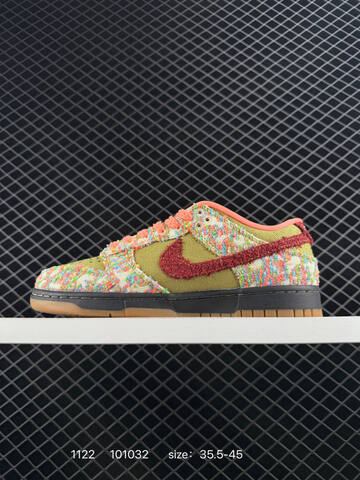 Nike SB Dunk Low Multicolor Olive Red Orange 35 5-45 Skate - Unisex (BS-74060)