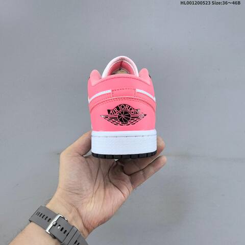 Jordan Air Jordan 1 Low Black White Pink 36 46B Lifestyle - Women's (BS-65894)