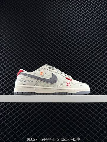 Nike Dunk Low Light Grey Off White Red EU 36-45 Skate Shoe - Unisex (BS-81140)