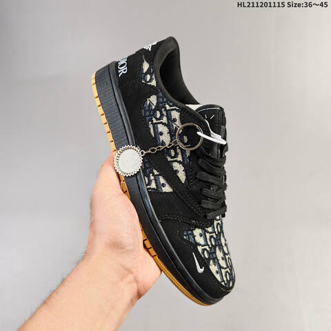 Nike Air Jordan 1 Off-white Gray Green With Vintage-style Printed Overlay EU 36-45 Basketball - Unisex (BS-63690)