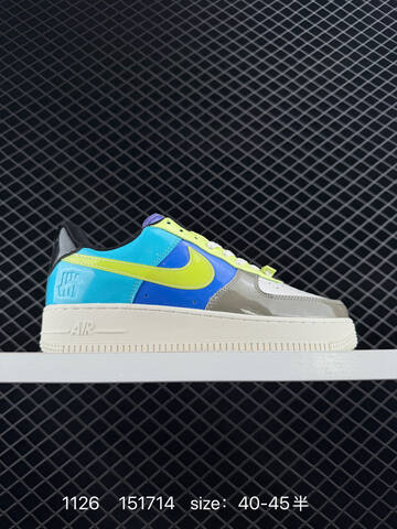 Nike Air Force 1 07 Black Grey With Blue Accents 36-45 5 Lifestyle - Unisex (BS-73997)