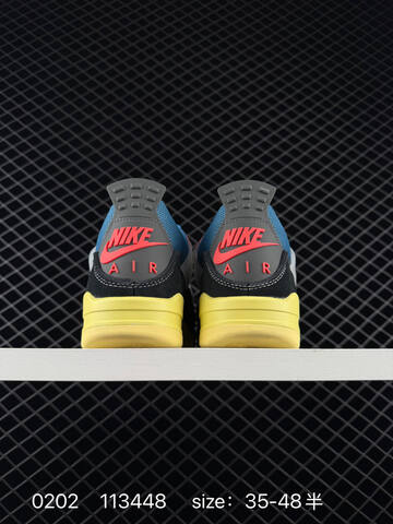 Jordan Air Jordan 4 Retro Union Off Noir Black Blue Yellow Red White EU 35-48 Basketball Shoe - Unisex BS-79732