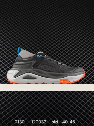 HOKA ONE ONE KAHA 3 HIGH GTX Black Grey Blue Orange EU 40-45 Trail Shoe Trail Running Sneakers - Men's (BS-86305)