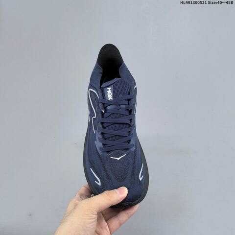 HOKA ONE ONE Clifton 10 Navy Blue Black Silver EU 40-45 Running Shoe Running Sneakers - Men's (BS-69336)