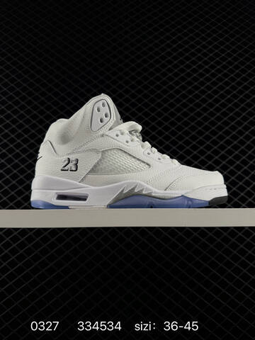 Jordan Air Jordan 5 Retro Metallic White White Silver Black Blue EU 36-45 Basketball Shoe - Unisex BS-79599