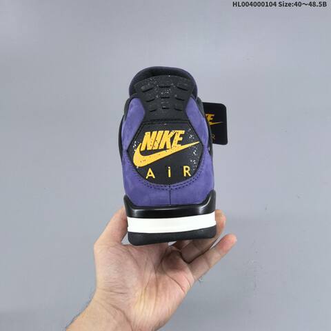 Jordan Air Jordan 4 Retro OG Imperial Purple Black Grey Yellow EU 40-48 5 Basketball - Men's (BS-67121)