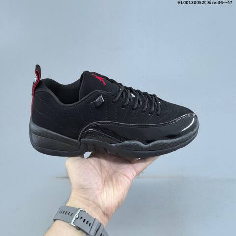 Jordan Air Jordan 12 Retro Low Black Red Grey 36 47 Basketball - Unisex (BS-65919)