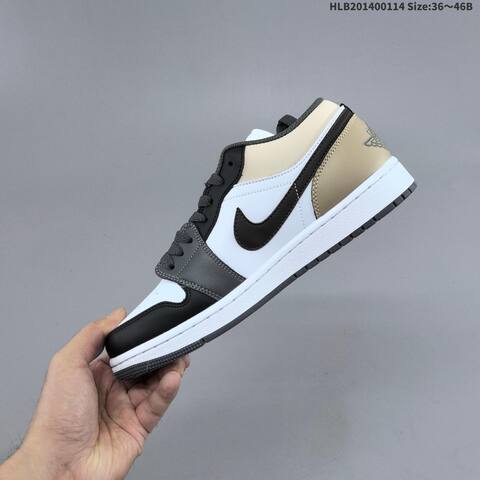Jordan Air Jordan 1 Low White Black Gray EU 36-46 Lifestyle - Unisex (BS-66975)
