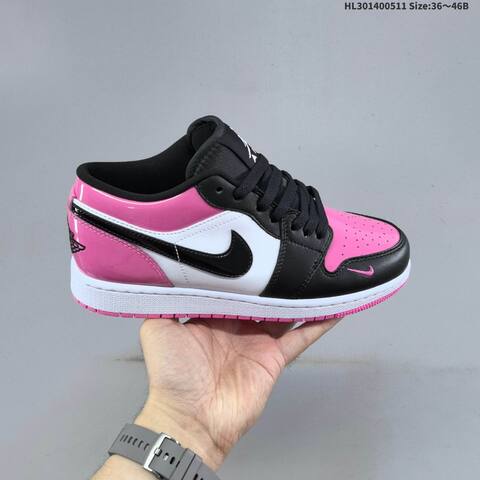 Jordan Air Jordan 1 Low Black White Pink EU 36-46 Basketball - Unisex (BS-65993)