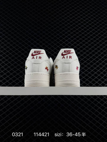 Nike Air Force 1 07 LV8 IQ1143-100 White Sail With Red And Multicolor Embroidered Details EU 36-45 5 Lifestyle - Unisex (BS-72536)