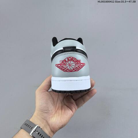 Jordan Air Jordan 1 Low Light Smoke Grey White Black 35 5-47 5 Casual - Unisex (BS-66230)