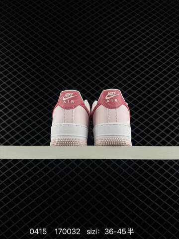 Nike Air Force 1 07 Light Pink With Berry Pink Swoosh Laces And Heel Accents White Midsole EU 36-45 Half Sizes Available Lifestyle - Unisex (BS-72084)