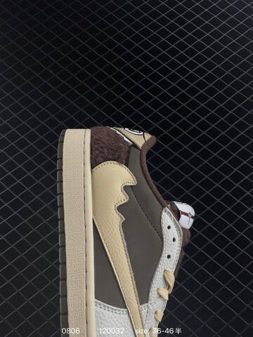 Jordan Air Jordan 1 Low OG Fragment Design x Travis Scott Brown Beige White Dark Brown EU 36-46 Sneaker - Unisex BS-80962