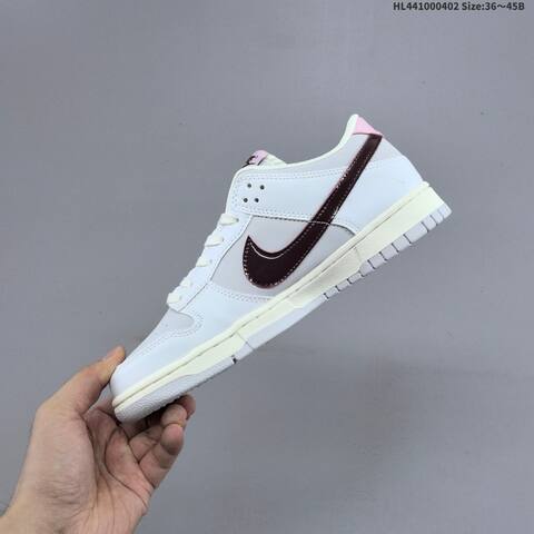 Nike SB Dunk Low White Light Grey Pink Burgundy EU 36-45 Skate Shoe - Unisex (BS-60975)