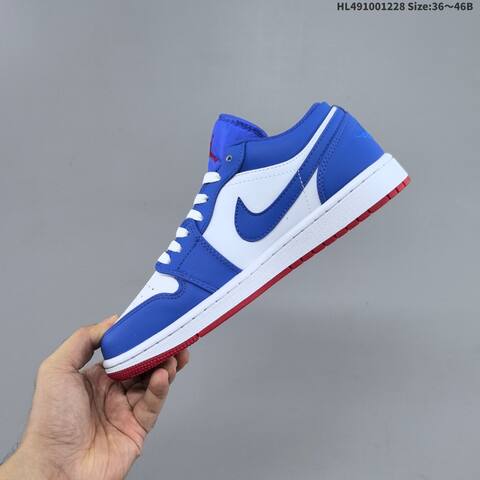 Jordan Air Jordan 1 Low Royal Blue White Red 36 46 Basketball - Unisex (BS-67216)