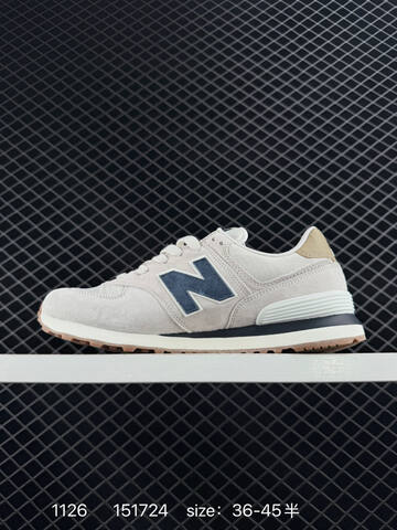 New Balance 574 WL574LS2 Off White Navy Beige Gum EU 36-45 Sneaker - Unisex (BS-82556)