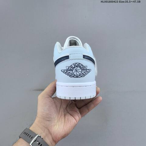 Jordan Air Jordan 1 Low White Light Grey Black 35 5-47 5 Casual - Unisex (BS-66073)