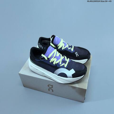 On Cloudboom Volt Black Purple White Neon Yellow EU 36-45 Running Shoe Running Sneakers - Unisex (BS-69526)