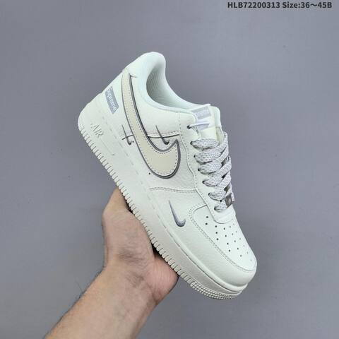 Nike Air Force 1 Low Supreme Off White Light Grey EU 36-45 Sneaker - Unisex BS-61330