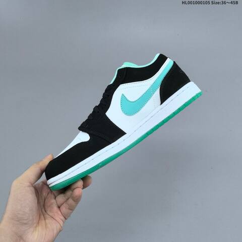Jordan Air Jordan 1 Low Black White Turquoise EU 36-45 Lifestyle - Unisex (BS-67100)