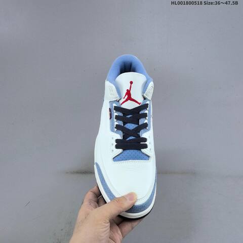 Jordan Air Jordan 3 White Denim Blue Navy Red 36 47 5 Basketball - Unisex (BS-65933)