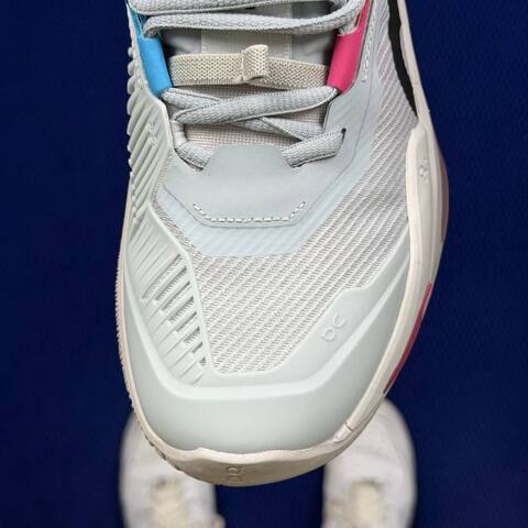 On The Roger Pro Light Grey White Pink Blue Tennis Shoe Casual Sneakers (BS-86756)