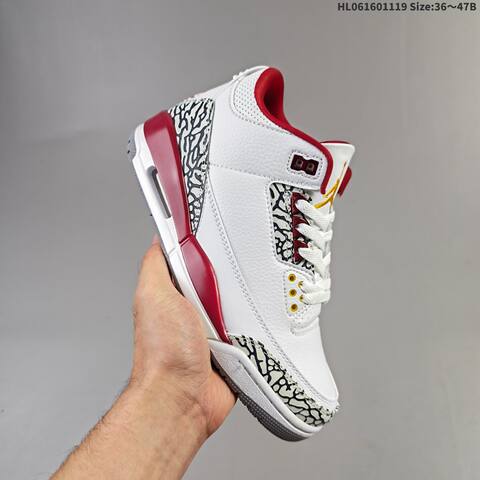 Jordan Air Jordan 3 Retro White Red Black Yellow Grey EU 36-47 Basketball - Unisex (BS-63439)