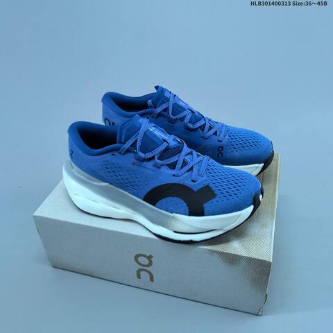 On Running Cloudboom Max Black White Or White Light Blue Navy EU 36-45 Running Shoe Running Sneakers - Unisex (BS-69678)