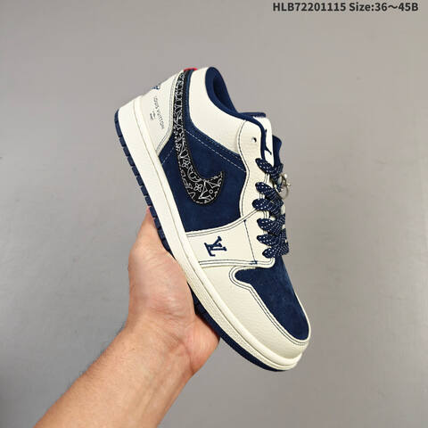 Jordan Air Jordan 1 Low White And Navy Blue 36-45 Casual - Unisex (BS-63702)