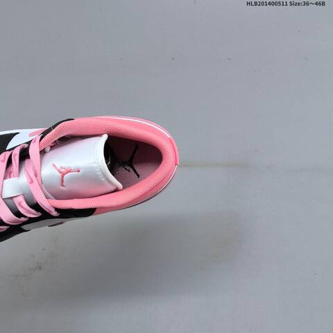 Jordan Air Jordan 1 Low White Black Pink 36 46B Lifestyle - Women's (BS-65998)