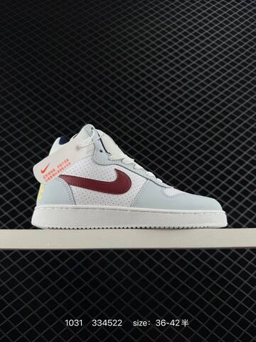 Nike Court Borough Mid White Light Grey Blue EU 36-45 Casual - Unisex (BS-74451)