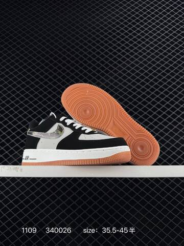 Nike Air Force 1 07 Black White Camouflage Orange 35 5-45 5 Casual - Unisex (BS-74287)