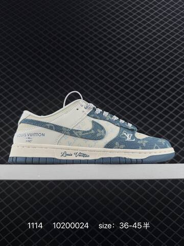 Nike SB Dunk Low Cream White With Black Blue Grey And Lavender Monogram Custom Colorways EU 36-45 Skate - Unisex (BS-74219)