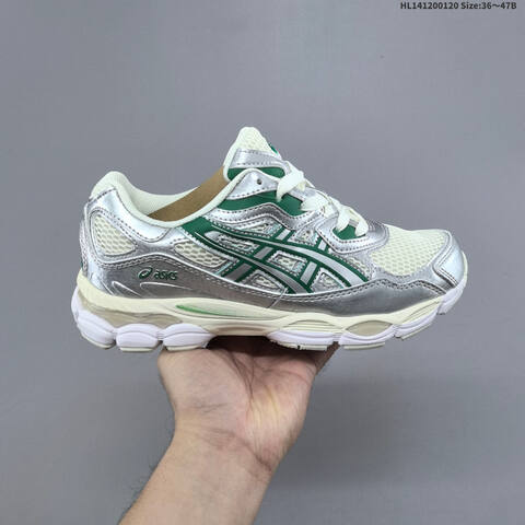 ASICS GEL NYC Silver Cream Green White EU 36-47 Running Shoe Running Sneakers - Unisex BS-69050