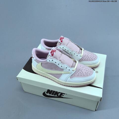 Jordan Travis Scott x Air Jordan 1 Low Pink White Cream EU 36-48 5 Casual - Unisex (BS-66136)