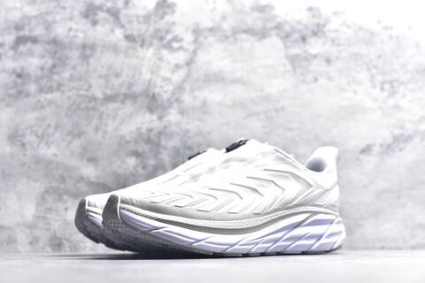 HOKA ONE ONE Project Clifton White Silver Light Grey Running Shoe Running Sneakers (BS-59539)