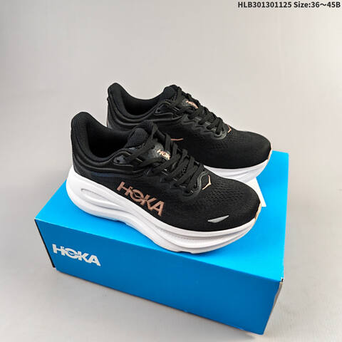 HOKA Bondi 9 White Black Orange Navy EU 36-45 Running Shoe Running Sneakers - Unisex (BS-69448)