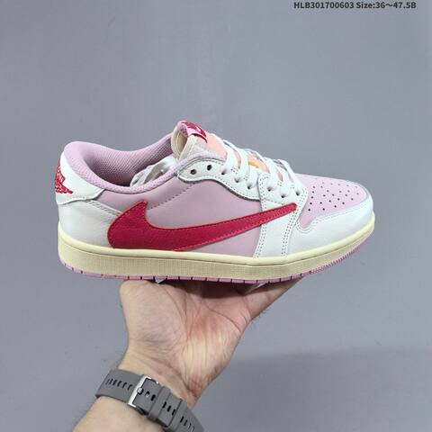 Nike Air Jordan 1 Low x Travis Scott White Pink Cream Pastel 36 47 5 Lifestyle - Unisex (BS-65813)