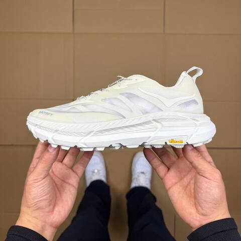 HOKA ONE ONE Mafate Speed 4 LITE 2 Satisfy 1157050 BONE Bone White Silver Trail Shoe Trail Running Sneakers (BS-86940)