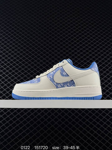 Nike Air Force 1 07 Cream Blue NY Yankees Print 39-45 Lifestyle - Unisex (BS-73025)