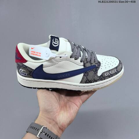 Jordan Air Jordan 1 Low x Travis Scott White Grey Olive Green EU 36-45 Lifestyle - Unisex (BS-65832)