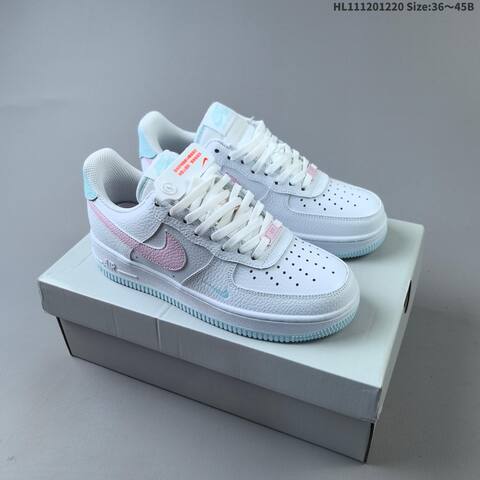 Nike Air Force 1 07 Low White Burgundy Gold White Pink Light Blue EU 36 45 Sneaker EU 36-45 - Unisex BS-62547