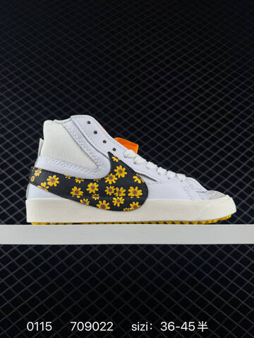 Nike WMNS Blazer Low LX White Black Yellow Floral 36-45 5 Casual - Unisex (BS-73135)