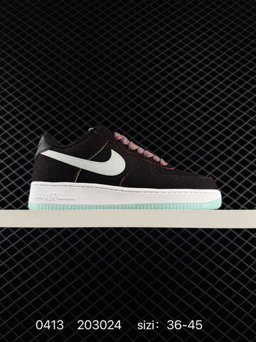 Nike Air Force 1 07 Low Black White Mint With Multicolor Laces EU 36-45 Lifestyle - Unisex (BS-72124)