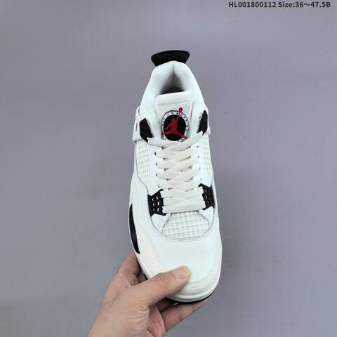 Jordan Air Jordan 4 Retro White Black Red 36 47 5 Basketball - Unisex (BS-67001)