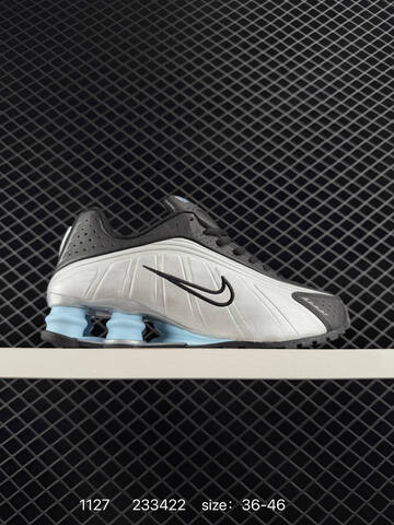 Nike Shox R4 Black White Ice Blue 36-46 Running - Unisex (BS-73976)