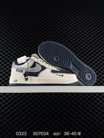 Nike Air Force 1 07 Low Beige Navy Blue Grey White EU 36-45 Lifestyle - Unisex (BS-72495)