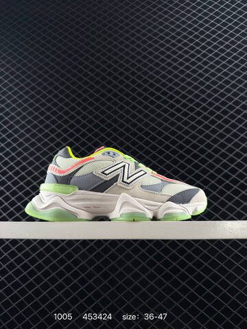 New Balance 9060 Beige Grey Neon Green Neon Pink EU 36-47 Sneaker - Unisex (BS-82749)